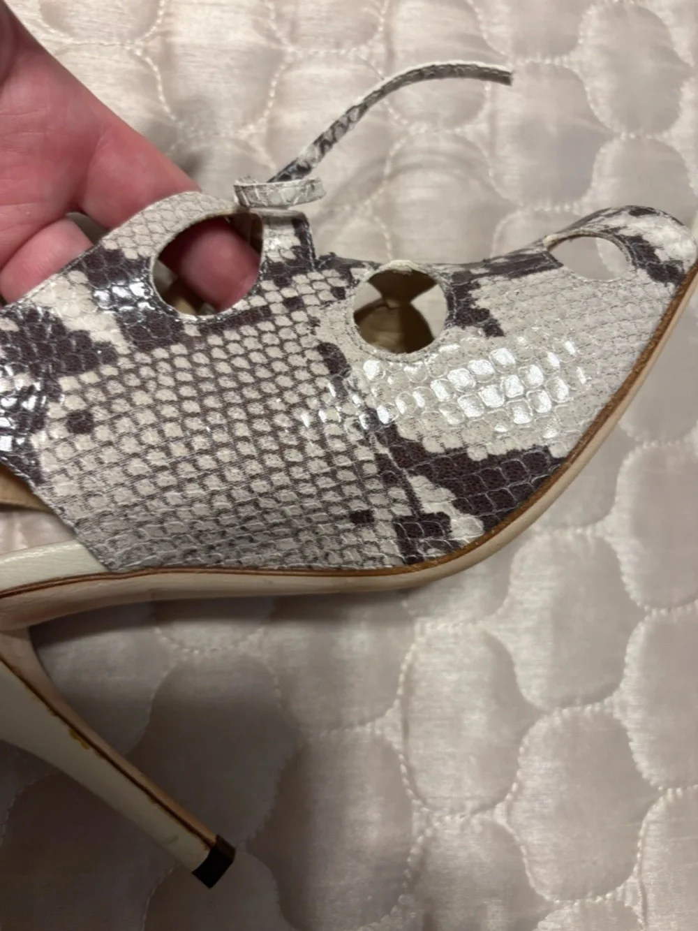 Kate Spade Snakeskin Lace-Up Slingback Heels 8.5 Made in Italy $330 NEW - Picture 4 of 11